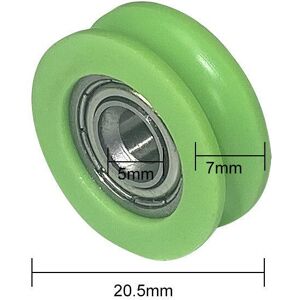 GreenZech (20.5mm) Nylon U-Groove Bearings - Double Metal Shielded Chrome Steel Ball Beari GreenZech (20.5mm) Nylon U-Groove Bearings - Double Metal Shielded Chrome Steel Ball Beari