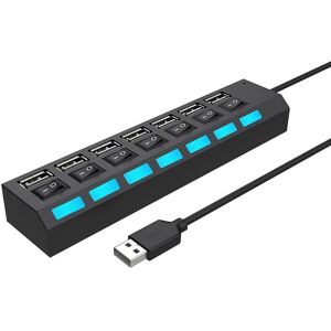 Unbranded Multi Port Usb Splitter, 7 In 1 Usb 2.0 Hub With High Speed Individual On/off Sw Unbranded Multi Port Usb Splitter, 7 In 1 Usb 2.0 Hub With High Speed Individual On/off Sw