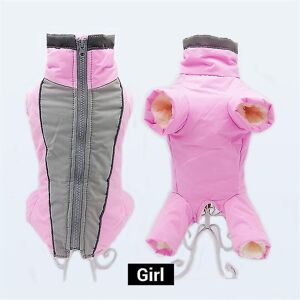 Unbranded (girl pink, M 12) Dog Winter Workwear Warm Waterproof Pet Onesie Male / Female R Unbranded (girl pink, M 12) Dog Winter Workwear Warm Waterproof Pet Onesie Male / Female R