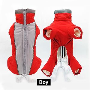 Unbranded (boy red, XS 8) Dog Winter Workwear Warm Waterproof Pet Onesie Male / Female Ref Unbranded (boy red, XS 8) Dog Winter Workwear Warm Waterproof Pet Onesie Male / Female Ref