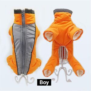 Unbranded (boy orange, XXL 18) Dog Winter Workwear Warm Waterproof Pet Onesie Male / Femal Unbranded (boy orange, XXL 18) Dog Winter Workwear Warm Waterproof Pet Onesie Male / Femal