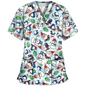 Unbranded (White, 2XL) Women\'s Nursing Scrub Tops Printed Uniform Merry Christmas Flowers Unbranded (White, 2XL) Women\'s Nursing Scrub Tops Printed Uniform Merry Christmas Flowers