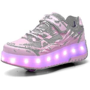 Unbranded (Pink, 35) Childrens Sneakers Double-wheeled Shoes Led Light Shoes Q7-yky Unbranded (Pink, 35) Childrens Sneakers Double-wheeled Shoes Led Light Shoes Q7-yky