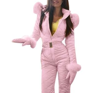 Unbranded (Pink, M) Women Winter Warm Snowsuit Outdoor Sports Pants Ski Suit Waterproof Ju Unbranded (Pink, M) Women Winter Warm Snowsuit Outdoor Sports Pants Ski Suit Waterproof Ju