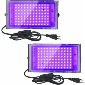 Unbranded 2pcs 100w Uv Led Floodlight Blacklight Ip65 Waterproof, Ultraviolet Led Lamp, Ef Unbranded 2pcs 100w Uv Led Floodlight Blacklight Ip65 Waterproof, Ultraviolet Led Lamp, Ef