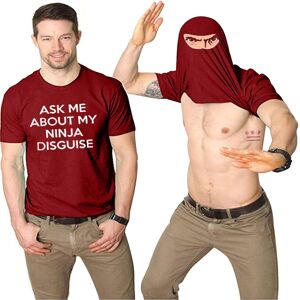 Unbranded (Wine Red, 4XL) Mens Ask Me About My Ninja Disguise Flip T Shirt Funny Costume G Unbranded (Wine Red, 4XL) Mens Ask Me About My Ninja Disguise Flip T Shirt Funny Costume G