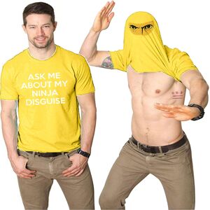 Unbranded (Yellow, L) Mens Ask Me About My Ninja Disguise Flip T Shirt Funny Costume Graph Unbranded (Yellow, L) Mens Ask Me About My Ninja Disguise Flip T Shirt Funny Costume Graph