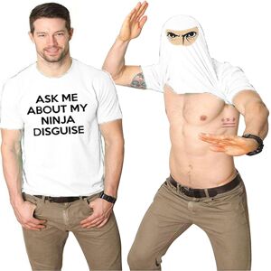 Unbranded (White, 2XL) Mens Ask Me About My Ninja Disguise Flip T Shirt Funny Costume Grap Unbranded (White, 2XL) Mens Ask Me About My Ninja Disguise Flip T Shirt Funny Costume Grap