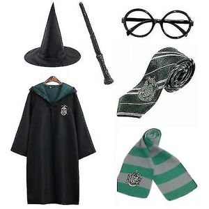 Unbranded (green, 145cm (9-10 years)) Magic Wizard 6pc Set Magic Wizard Cosplay Fancy Dres Unbranded (green, 145cm (9-10 years)) Magic Wizard 6pc Set Magic Wizard Cosplay Fancy Dres