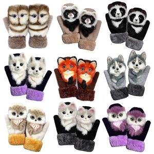 Unbranded (Gray Wolf, Children) Women Men Winter Knitted Gloves Cute 3d Fluffy Cartoon Ani Unbranded (Gray Wolf, Children) Women Men Winter Knitted Gloves Cute 3d Fluffy Cartoon Ani