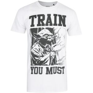 (M, White/Black) Star Wars Mens Train You Must Yoda T-Shirt (M, White/Black) Star Wars Mens Train You Must Yoda T-Shirt