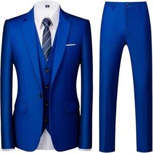 Unbranded (royal blue, 3XL) Men Suits 3 Piece Slim Fit Single Breasted One Button Tuxedo S Unbranded (royal blue, 3XL) Men Suits 3 Piece Slim Fit Single Breasted One Button Tuxedo S