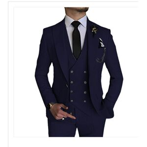 Unbranded (navy blue, L) Men's Suits 3 Piece Slim Fit Suits for Men Double Breasted Blazer Unbranded (navy blue, L) Men's Suits 3 Piece Slim Fit Suits for Men Double Breasted Blazer