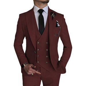 Unbranded (wine red, 7XL) Men's Suits 3 Piece Slim Fit Suits for Men Double Breasted Blaze Unbranded (wine red, 7XL) Men's Suits 3 Piece Slim Fit Suits for Men Double Breasted Blaze