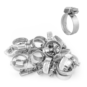 (Pack of 20) KCT 16-25mm Stainless Steel 304 Adjustable Clip Mini Small Fuel Hos (Pack of 20) KCT 16-25mm Stainless Steel 304 Adjustable Clip Mini Small Fuel Hos