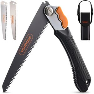 VonHaus Pruning Saw – Folding Hand Saw with 3 Blades, Safety Lock, Storage Pouch, Textur VonHaus Pruning Saw – Folding Hand Saw with 3 Blades, Safety Lock, Storage Pouch, Textur