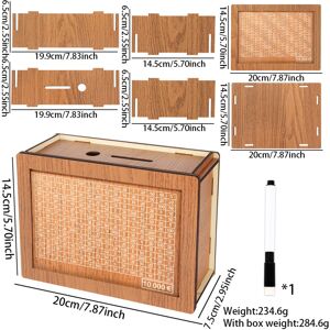 Unbranded (Light 10000 Euro) Money Unique Wooden Box With Counter Perfect For Saving Dolla Unbranded (Light 10000 Euro) Money Unique Wooden Box With Counter Perfect For Saving Dolla