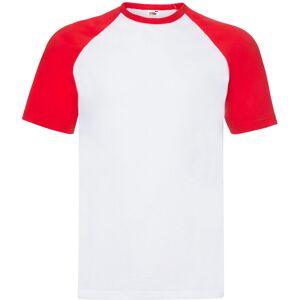 (XL, White/Red) Fruit of the Loom Unisex Adult Contrast Panel Baseball T-Shirt (XL, White/Red) Fruit of the Loom Unisex Adult Contrast Panel Baseball T-Shirt