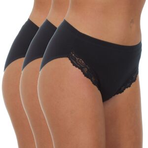 METZUYAN (6 Pairs Black High Leg, 14) Pack Of 6 Ladies Womens Briefs Multipack Cotton Hig METZUYAN (6 Pairs Black High Leg, 14) Pack Of 6 Ladies Womens Briefs Multipack Cotton Hig