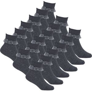 METZUYAN (Grey - 9 Pairs, 4-5.5) 9 Pairs Girls 3 Pack Frilly Socks Organza Lace Frill Ruf METZUYAN (Grey - 9 Pairs, 4-5.5) 9 Pairs Girls 3 Pack Frilly Socks Organza Lace Frill Ruf