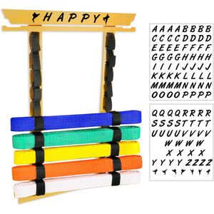 Unbranded (Bamboo) 10 Belts Karate Belt Display Rack with Medal Hanger Stickers Unbranded (Bamboo) 10 Belts Karate Belt Display Rack with Medal Hanger Stickers