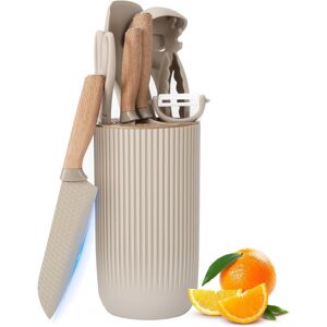 Veeki Kitchen Cooking Utensils Set, 10 PCS Non-Stick Stainless Steel Knives and Silico Veeki Kitchen Cooking Utensils Set, 10 PCS Non-Stick Stainless Steel Knives and Silico