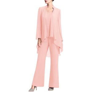 Unbranded (pink, M) Womens 3 Pieces Chiffon Mother of The Bride Pants Suits for Wedding Gu Unbranded (pink, M) Womens 3 Pieces Chiffon Mother of The Bride Pants Suits for Wedding Gu