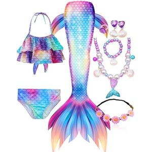 Unbranded (blue, 130(7-8T)) Mermaid Tails for Swimming for Girls Swimmable Swimsuit Kids B Unbranded (blue, 130(7-8T)) Mermaid Tails for Swimming for Girls Swimmable Swimsuit Kids B