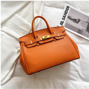 Unbranded (Orange) Litchi pattern handbag large capacity crossbody bag Unbranded (Orange) Litchi pattern handbag large capacity crossbody bag