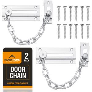 SOL (2 (Two) Door Chains, CHROME) 2pk Security Chain for Front Door SOL (2 (Two) Door Chains, CHROME) 2pk Security Chain for Front Door