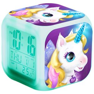 Unbranded (C) Unicorn Print Thermometer Alarm Clock Cartoon Anime Night Light Bedside 7 Co Unbranded (C) Unicorn Print Thermometer Alarm Clock Cartoon Anime Night Light Bedside 7 Co