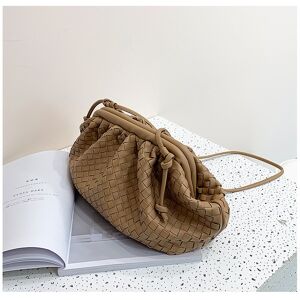 Unbranded (Khaki) Soft leather woven cloud bag, new trendy dumpling bag Unbranded (Khaki) Soft leather woven cloud bag, new trendy dumpling bag