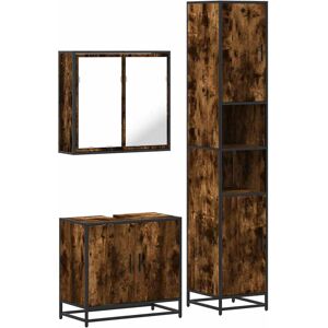 (smoked oak) vidaXL 4 Piece Bathroom Furniture Set Sonoma Oak Engineered Wood (smoked oak) vidaXL 4 Piece Bathroom Furniture Set Sonoma Oak Engineered Wood