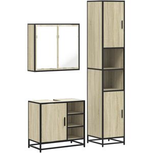 (sonoma oak) vidaXL 4 Piece Bathroom Furniture Set Smoked Oak Engineered Wood (sonoma oak) vidaXL 4 Piece Bathroom Furniture Set Smoked Oak Engineered Wood