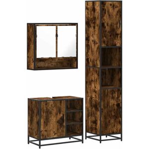 (smoked oak) vidaXL 4 Piece Bathroom Furniture Set Sonoma Oak Engineered Wood (smoked oak) vidaXL 4 Piece Bathroom Furniture Set Sonoma Oak Engineered Wood