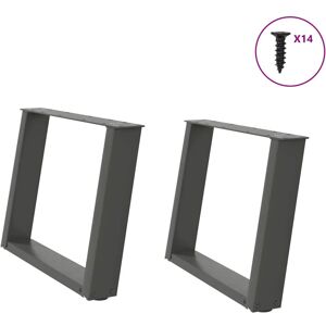 (anthracite, 70 x (42-43) cm) vidaXL Console Table Legs U-Shaped Desk Legs Metal (anthracite, 70 x (42-43) cm) vidaXL Console Table Legs U-Shaped Desk Legs Metal