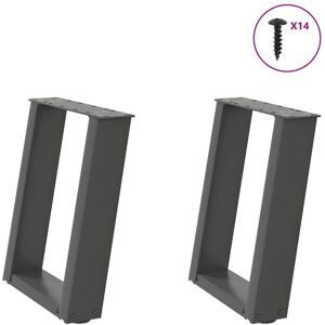 (anthracite, 38 x (42-43) cm) vidaXL Console Table Legs U-Shaped Desk Legs Metal (anthracite, 38 x (42-43) cm) vidaXL Console Table Legs U-Shaped Desk Legs Metal