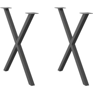 (anthracite, 80 x (72-73) cm (40 mm)/ 2 pcs) vidaXL Dining Table Legs X-Shaped D (anthracite, 80 x (72-73) cm (40 mm)/ 2 pcs) vidaXL Dining Table Legs X-Shaped D