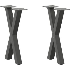 (anthracite, 38 x (42-43) cm (40 mm)/ 2 pcs) vidaXL Dining Table Legs X-Shaped D (anthracite, 38 x (42-43) cm (40 mm)/ 2 pcs) vidaXL Dining Table Legs X-Shaped D