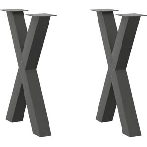 (anthracite, 50 x (72-73) cm (80 mm)/ 2 pcs) vidaXL Dining Table Legs X-Shaped D (anthracite, 50 x (72-73) cm (80 mm)/ 2 pcs) vidaXL Dining Table Legs X-Shaped D