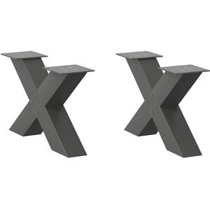 (anthracite, 60 x (30-31) cm (80 mm)/ 2 pcs) vidaXL Dining Table Legs X-Shaped D (anthracite, 60 x (30-31) cm (80 mm)/ 2 pcs) vidaXL Dining Table Legs X-Shaped D