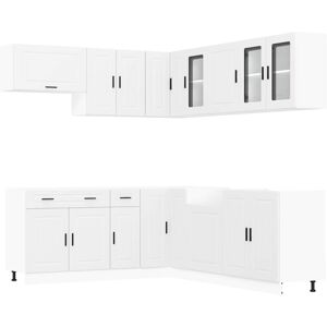 (white) vidaXL 11 Piece Kitchen Cabinet Set Porto Smoked Oak Engineered Wood (white) vidaXL 11 Piece Kitchen Cabinet Set Porto Smoked Oak Engineered Wood
