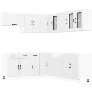 (white) vidaXL 11 Piece Kitchen Cabinet Set Kalmar Concrete Grey Engineered Wood (white) vidaXL 11 Piece Kitchen Cabinet Set Kalmar Concrete Grey Engineered Wood