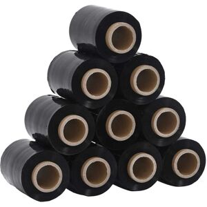 (black, 10 cm x 300 m/ 10 pcs) vidaXL Stretch Films 10 pcs Black 23 µm 10 cm x (black, 10 cm x 300 m/ 10 pcs) vidaXL Stretch Films 10 pcs Black 23 µm 10 cm x