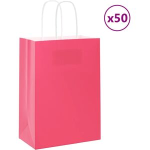 vidaXL Paper Carrier Bags - 50 pcs. Pink 15x8x21 cm - Paper Shopping Bag vidaXL Paper Carrier Bags - 50 pcs. Pink 15x8x21 cm - Paper Shopping Bag