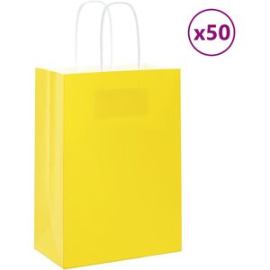vidaXL Yellow Kraft Paper Bags 50 pcs - Paper Bags vidaXL Yellow Kraft Paper Bags 50 pcs - Paper Bags