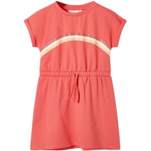 VidaXL Kids' Dress with Drawstring Girls' Dress Kids Children's Short Dress Coral 92 VidaXL Kids' Dress with Drawstring Girls' Dress Kids Children's Short Dress Coral 92