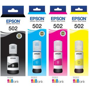 Epson T502 EcoTank 502 4 Ink Toner Bottle Value Pack Bulk Genuine Original Epson T502 EcoTank 502 4 Ink Toner Bottle Value Pack Bulk Genuine Original