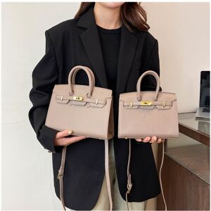 Unbranded (Khaki Small) Fashionable lock Birkin bag hand-held shoulder crossbody bag Unbranded (Khaki Small) Fashionable lock Birkin bag hand-held shoulder crossbody bag