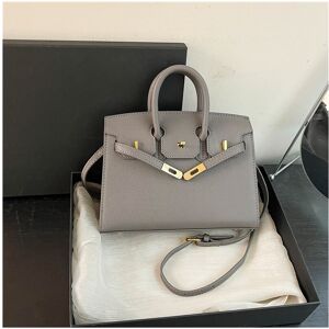Unbranded (Gray large) Fashionable lock Birkin bag hand-held shoulder crossbody bag Unbranded (Gray large) Fashionable lock Birkin bag hand-held shoulder crossbody bag